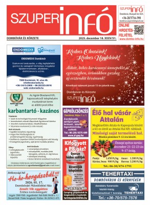 Dombóvár és körzete Szuperinfó 2025. 51. szám