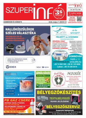 Dombóvár és körzete Szuperinfó 2026. 19. hét