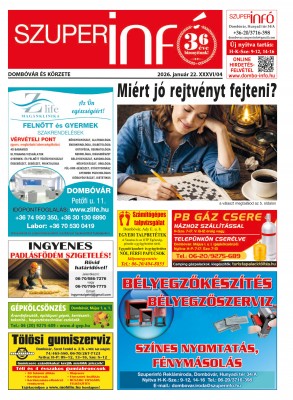 Dombóvár és körzete Szuperinfó 2026. 4. hét