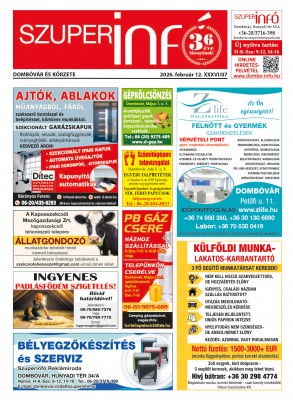 Dombóvár és körzete Szuperinfó 2026. 7. hét