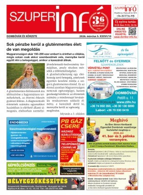 Dombóvár és körzete Szuperinfó 2026. 10. hét